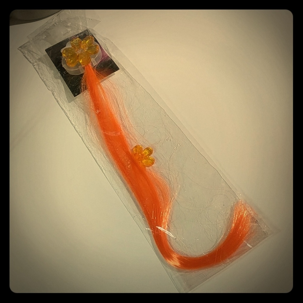 Orange Light Up Hair Extension New!